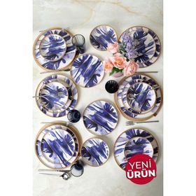 Keramika 22956 Brush Bloom 18 Parça 6 Kişilik Çok Renkli Yemek Takımı