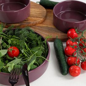 Keramika 3 Parça Mor Stackable Salata Çerez Seti