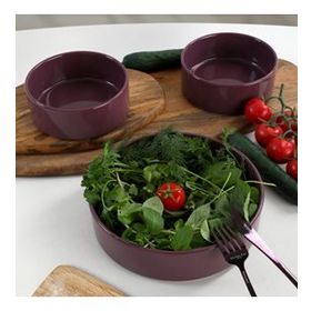 Keramika 3 Parça Mor Stackable Salata Çerez Seti