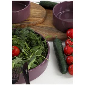 Keramika 3 Parça Mor Stackable Salata Çerez Seti