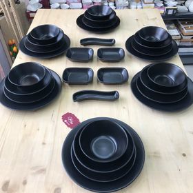 Keramika 30 Parça 6 Kişilik Mat Siyah Kahvaltı Takımı