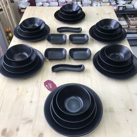 Keramika 30 Parça 6 Kişilik Mat Siyah Kahvaltı Takımı