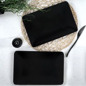Keramika 31 cm 2 Adet Mat Siyah Siera Kayık Tabak