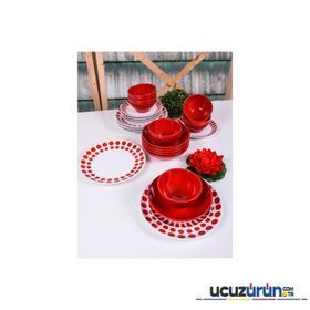 Keramika 48A 24 Parça Alfa Renklerin Dansı Seramik Yemek Takımı