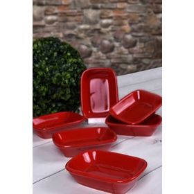 Keramika 6 Adet 13 cm Kayık Dikdörtgen Çerezlik