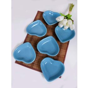 Keramika 6 Adet 14 cm Turkuaz Kalp Çerezlik