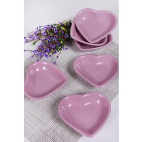 Keramika 6 Adet 14 cm Violet Kalp Cerezlık