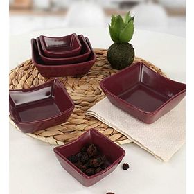 Keramika 6 Adet 8/10/12 cm Mürdüm Sandal Çerezlik