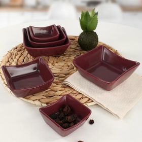 Keramika 6 Adet 8/10/12 cm Mürdüm Sandal Çerezlik