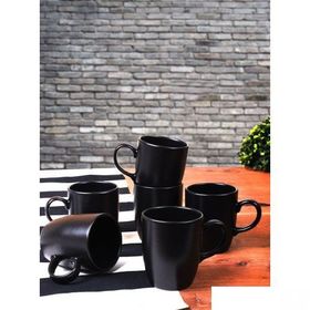 Keramika 6 Adet 9 cm Bulut Mat Siyah Kupa