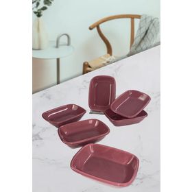 Keramika 6 Adet Frambuaz 13 cm Dikdörtgen Kahvaltılık Kayık