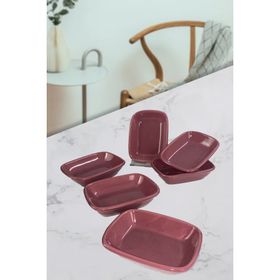 Keramika 6 Adet Frambuaz 13 cm Dikdörtgen Kahvaltılık Kayık