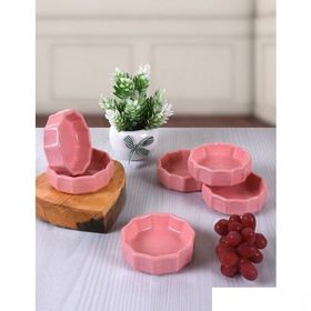 Keramika 6 Parça 8 cm Mini Çark Pembe Sosluk
