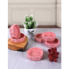 Keramika 6 Parça 8 cm Mini Çark Pembe Sosluk