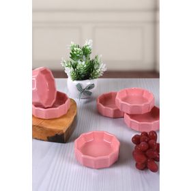 Keramika 6 Parça 8 cm Mini Çark Pembe Sosluk