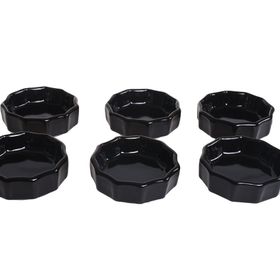 Keramika 6 Parça 8 cm Mini Çark Siyah Sosluk