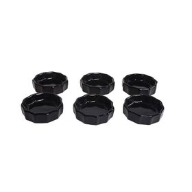 Keramika 6 Parça 8 cm Mini Çark Siyah Sosluk