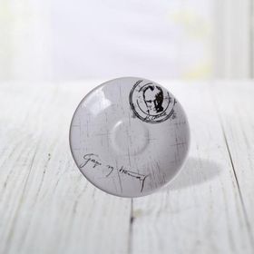 Keramika Beyaz Renk Atatürk İmzalı 14 cm Çay Tabağı