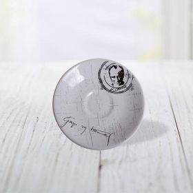 Keramika Beyaz Renk Atatürk İmzalı 14 cm Çay Tabağı