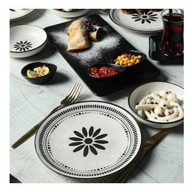 Keramika Black Rose 21 Parça 4 Kişilik Kahvaltı Takımı