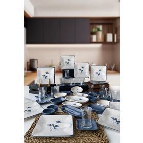 Keramika Blue Magic 12 Kişilik 51 Parça Kare Kahvaltı Takımı