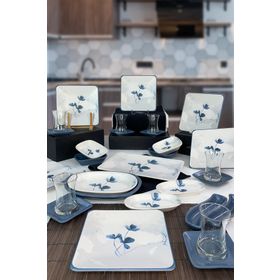 Keramika Blue Magic 29 Parça 6 Kişilik Kare Mavi Kahvaltı Takımı