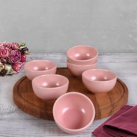 Keramika Bulut Mat Açık Pembe 8 cm 6 Adet Çerezlik Sosluk