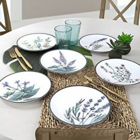 Keramika Çiçek Bahçesi 20 cm 6 Adet Pasta Tabağı