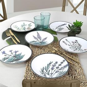 Keramika Çiçek Bahçesi 20 cm 6 Adet Pasta Tabağı
