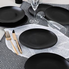Keramika Ege 6 Adet 20 cm Siyah Pasta Tabağı