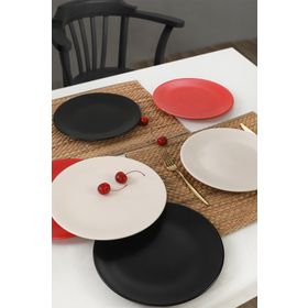 Keramika Ege 6'lı Mat Krem Servis Tabağı