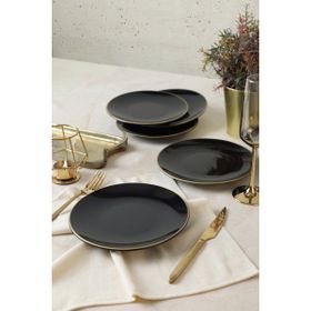 Keramika Ege Gold Siyah 20 cm 6 Adet Pasta Tabağı
