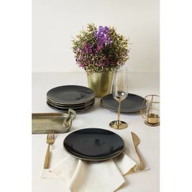 Keramika Ege Gold Siyah 20 cm 6 Adet Pasta Tabağı