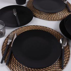 Keramika Ege Siyah 25 cm  6 Kişilik Kahvaltı Takımı