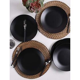 Keramika Ege Siyah 25 cm  6 Kişilik Kahvaltı Takımı