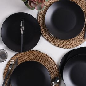 Keramika Ege Siyah 25 cm  6 Kişilik Kahvaltı Takımı