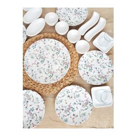Keramika Flowers Mat Beyaz 29 Parça 6 Kişilik Kahvaltı Takımı