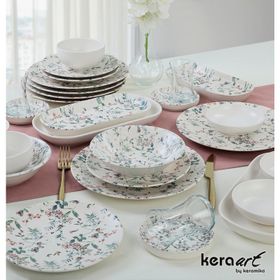 Keramika Flowers Mat Beyaz 44 Parça 6 Kişilik Kahvaltı Takımı