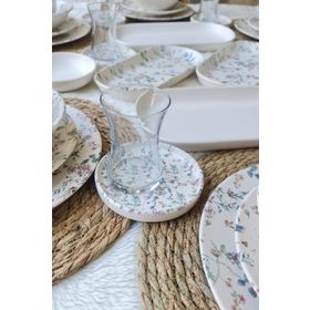 Keramika Flowers Mat Beyaz 62 Parça 6 Kişilik Kahvaltı Takımı