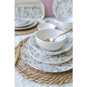 Keramika Flowers Mat Beyaz 62 Parça 6 Kişilik Kahvaltı Takımı