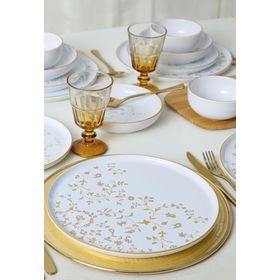 Keramika Gold Desenli 6 Kişilik 24 Parça Yemek Takımı