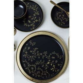 Keramika Gold Desenli 6 Kişilik 24 Parça Yemek Takımı