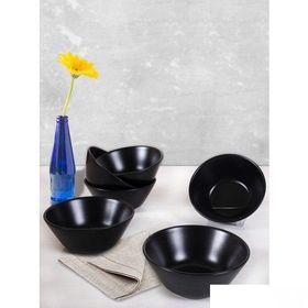Keramika Hitit 6'lı 14 cm Mat Siyah Kase
