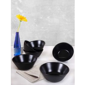 Keramika Hitit 6'lı 14 cm Mat Siyah Kase