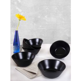 Keramika Hitit 6'lı 14 cm Mat Siyah Kase