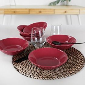 Keramika Hitit Carmen Kırmızı 18 cm 6 Adet Yemek Tabağı