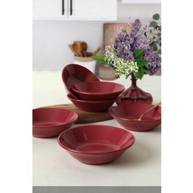 Keramika Hitit Carmen Kırmızı 18 cm 6 Adet Yemek Tabağı