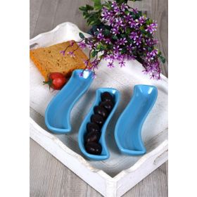 Keramika İvory 3 Adet 18 Cm Turkuaz Zeytinlik