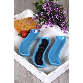Keramika İvory 3 Adet 18 Cm Turkuaz Zeytinlik