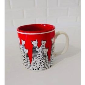 Keramika Kedili 10 cm Kırmızı Kupa